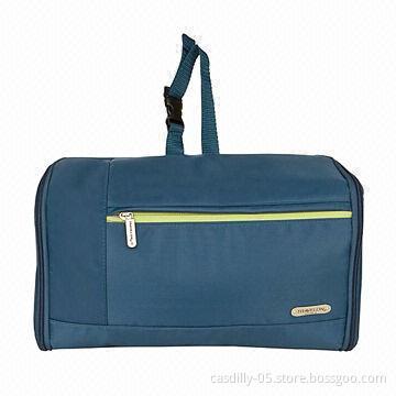 Cosmetic bag with clear pockets